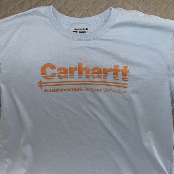 Carhartt Shirt Mens 3XL Short Sleeve Crew Neck Relaxed Lightweight blue - Picture 2 of 6